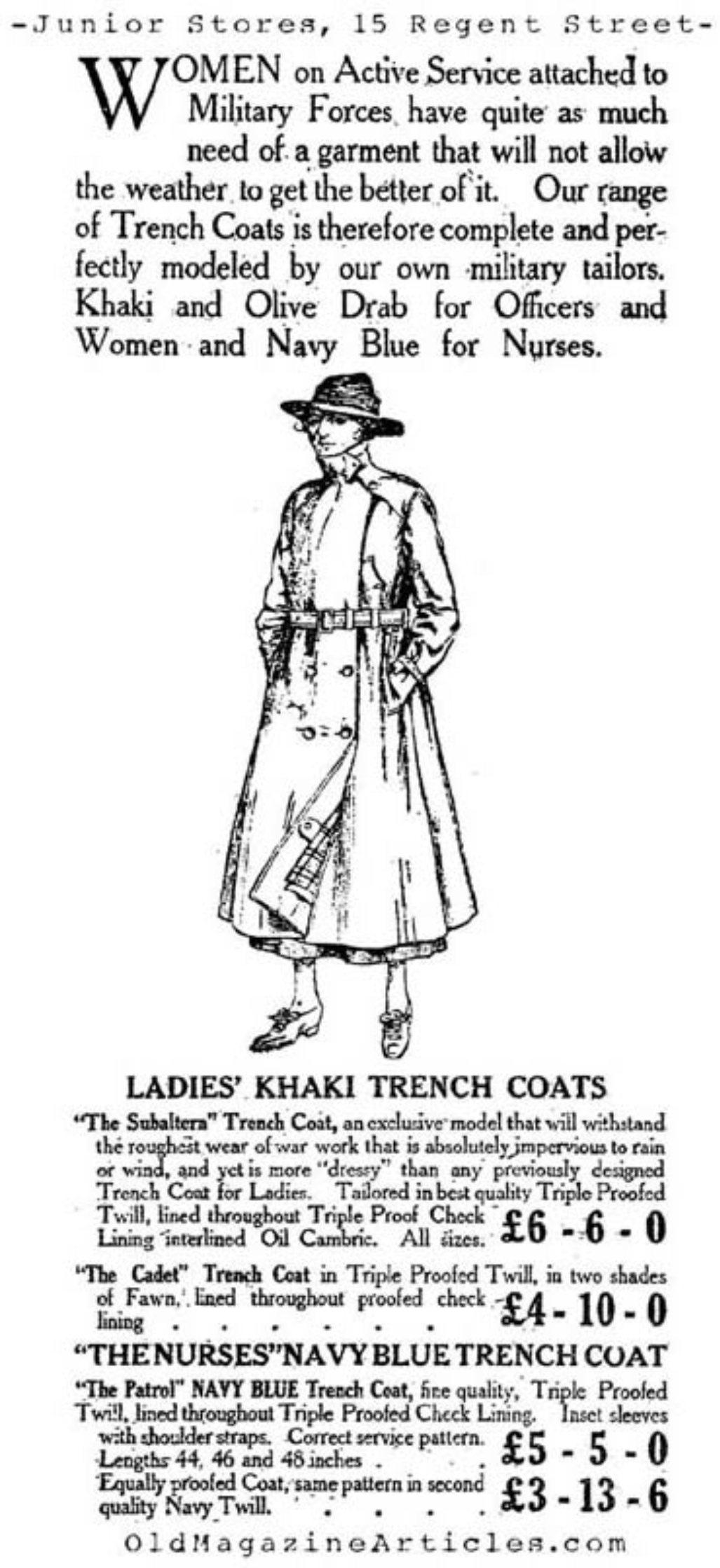 Trench Coats for Women  (The Stars and Stripes, 1918)